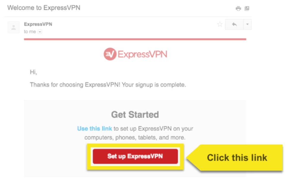 ExpressVPNでメールを開いた画面
